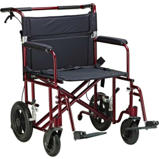 22" Bariatric Aluminum Transport Chair