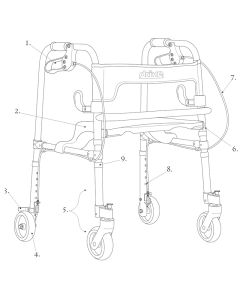 parts for Clever Lite Walker, Junior, with 5 Casters