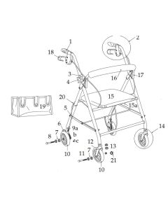 Parts For Drive Aluminum Rollator, 6" Casters