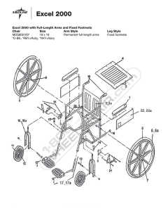 Parts for Excel 2000 with Full-Length Arms and Fixed Footrests