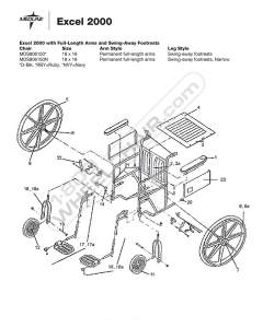 Parts for Excel 2000 with Full-Length Arms and Swing-Away Footrests