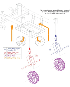 Caster Forks/ Wheels for Jazzy Elite ES