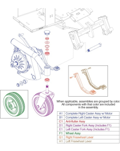 Caster Arm with Motor for JAZZY AIR